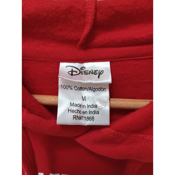 Authentic DISNEY Mickey Mouse Red Hoodie Sweatshirt Women's Medium 100% cotton - Picture 3 of 8